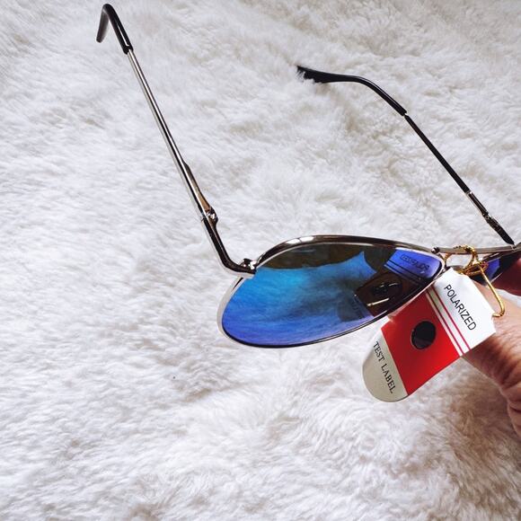 Zuri Silver w/ Green & Blue Lense Mirrored Sunglasses - Picture 8 of 14